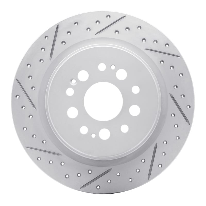 R1 Concepts — R1 17-26 Acura Rdx Rear Left Drilled & Slotted Geo-Carbon Rotor