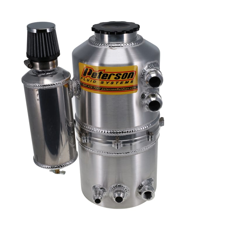 Peterson Fluid Systems — Peterson Fluid Systems Tank Drag 2.3 Gallon -12AN Dual Return w/ Catch Can