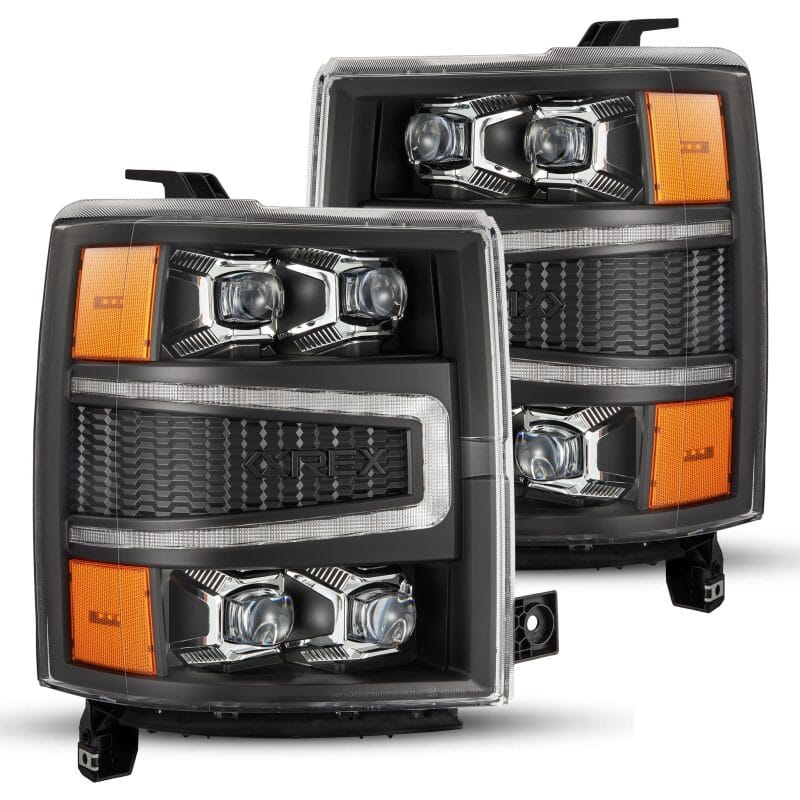 AlphaRex — AlphaRex 04-15 Chevy 1500HD NOVA-Series LED Proj Headlights Black w/Activ Light/Seq Signal & SB DRL
Projector Headlights
