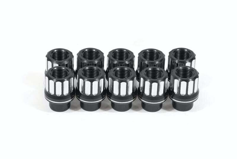 BMR Suspension — BMR Lug Nut Kit 14mm x 1.50 RH Conical 12-pt Aluminum (Set of 10) - Black Anodized