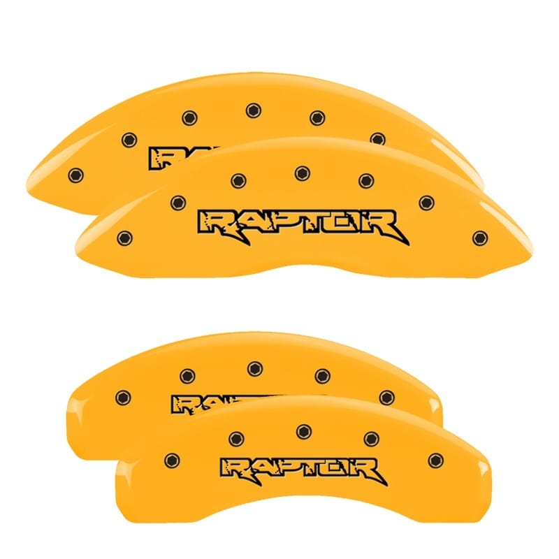 MGP — MGP 4 Caliper Covers Engraved Front & Rear Raptor Yellow Finish Black Char 2011 Ford F-150
Caliper Covers