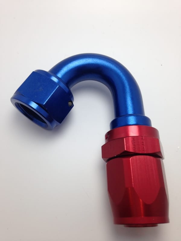 Fragola — Fragola -10AN Nut x -12AN Hose Reducing Hose End - Blue/Red 150 Degree