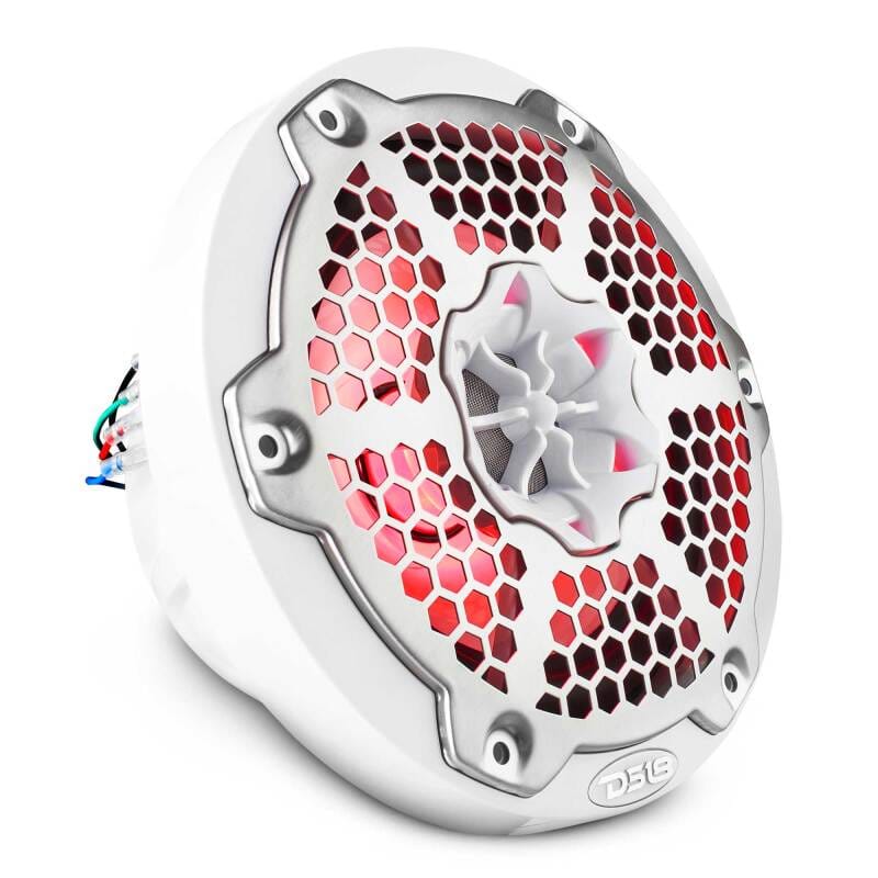 DS18 — DS18 NXL-M Series Speaker w/ RGB LED Lights 6.5in 2-Way 100 Watts RMS 4 ohm White w/ Cover