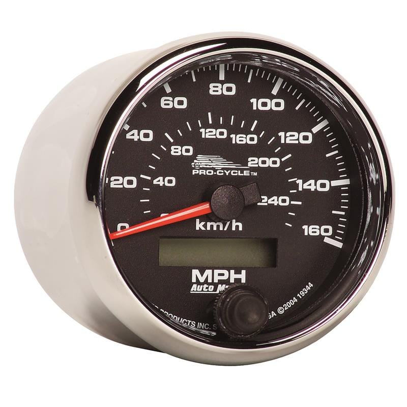 AutoMeter — Autometer Pro-Cycle Gauge Speedo 2 5/8in 160 Mph/260Kmh Elec Black
2.6" SPD 160 M BK PC