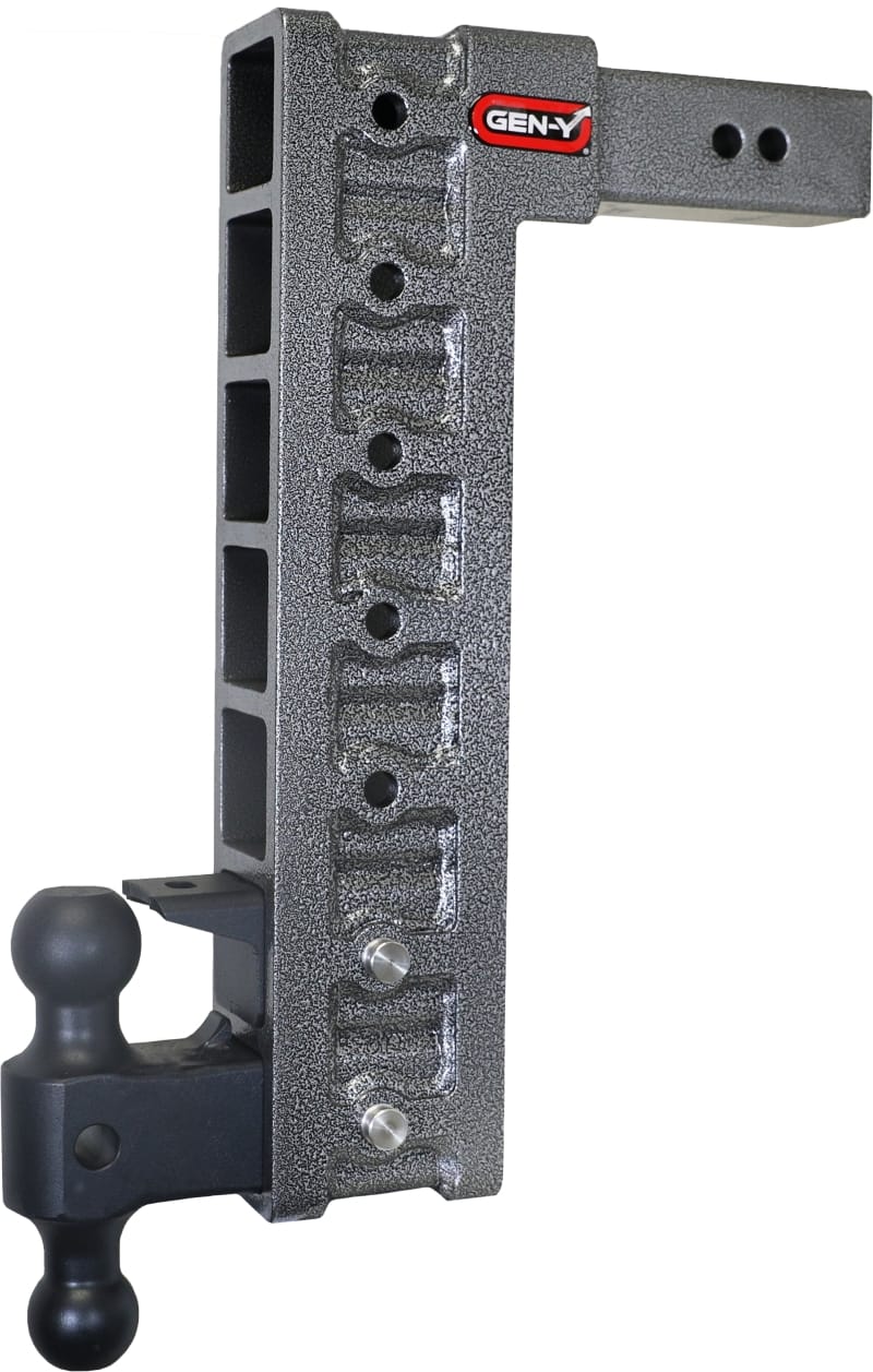 GEN-Y Hitch — Gen-Y Mega Duty 2.5in Shank 18in Drop 21K Hitch w/GH-061 Dual-Ball/Pintle Lock/Stabilizer Kit
Drop Hitch