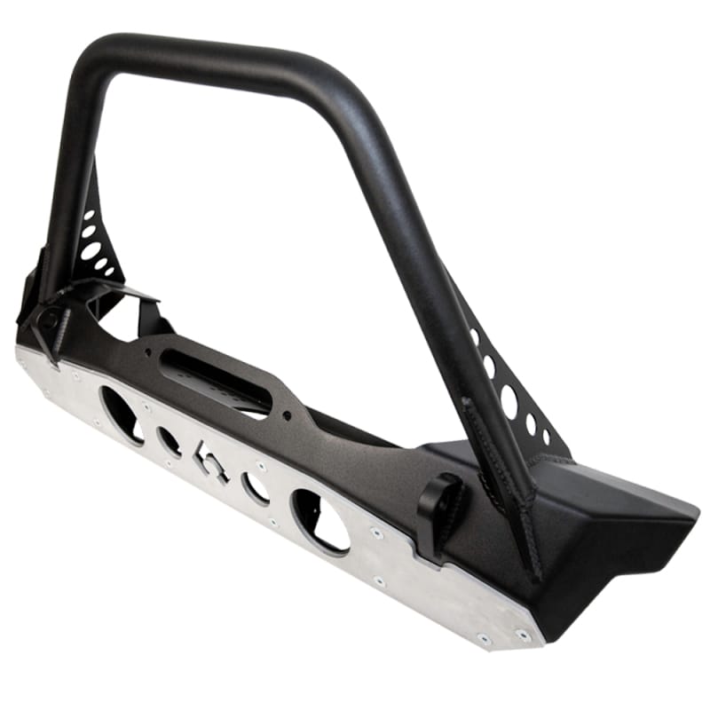 Artec Industries — Artec Industries Jeep JK Powder Coat Nighthawk Mid-Tube Stinger Front Bumper w/Skid Black Pwdr Coat