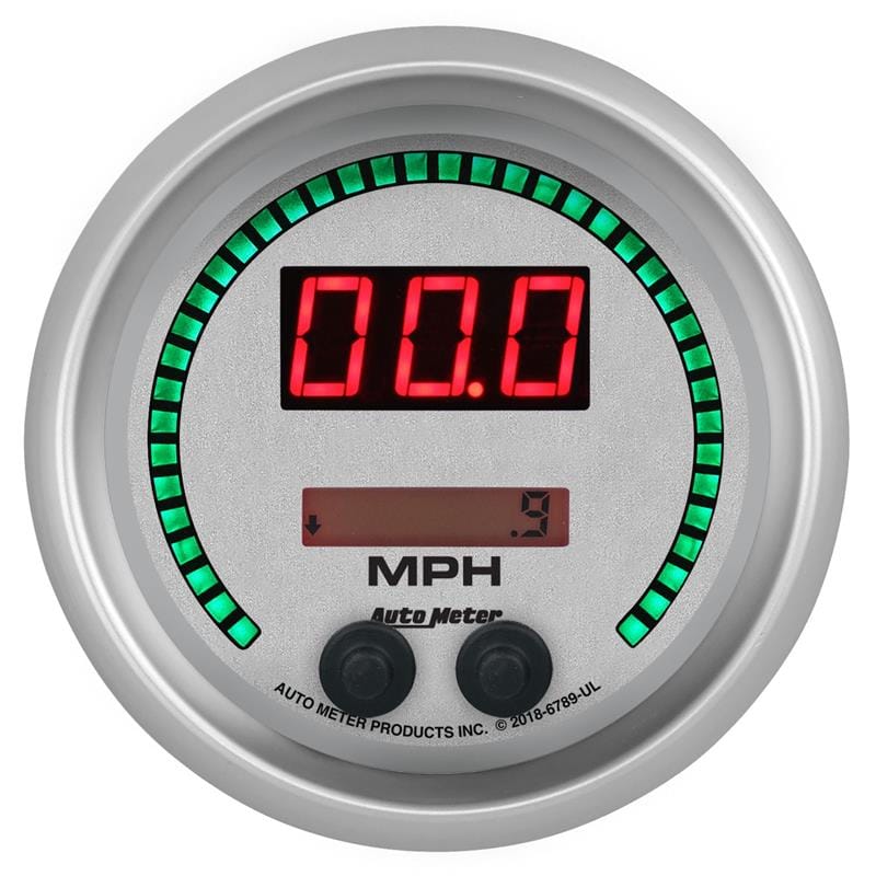 AutoMeter — Autometer 85.7mm Silver Switchable 260 MPH / 260 KM/H Speedometer Ultra-Lite Elite Digital Gauge