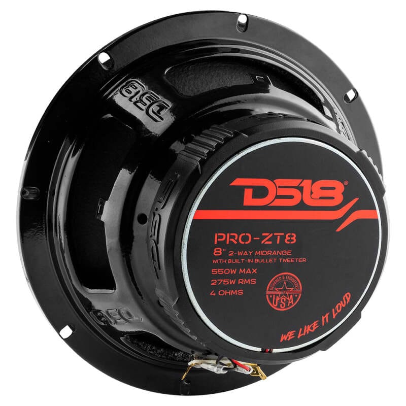 DS18 — DS18 8in Coaxial Loudspeaker 275 Watts RMS 4 ohm Mid-Range Water Resistant Cone