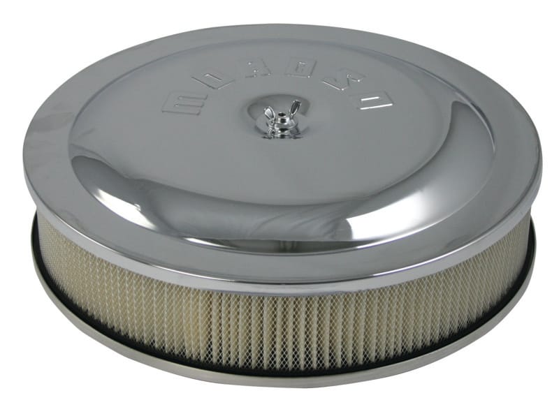 Moroso — Moroso Racing Air Cleaner - 14in x 3in Filter - Raised Bottom - Aluminum - Chrome Plated