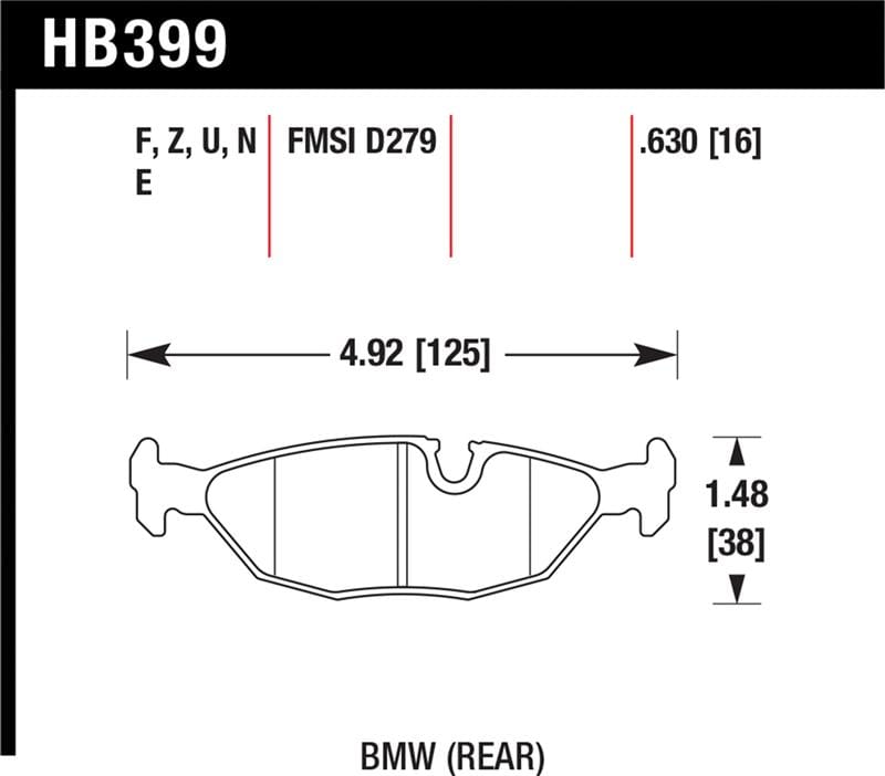 Hawk Performance — Hawk 91 BMW 318i E30 All DTC-70 Rear Brake Pads
Disc Brake Pad