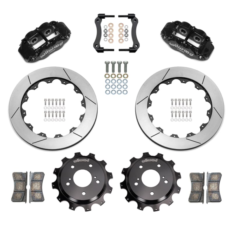 Wilwood — Wilwood 89-02 Nissan Skyline Superlite 4R Rear BBK w/ 13.50in Diameter Slotted Rotor - Black