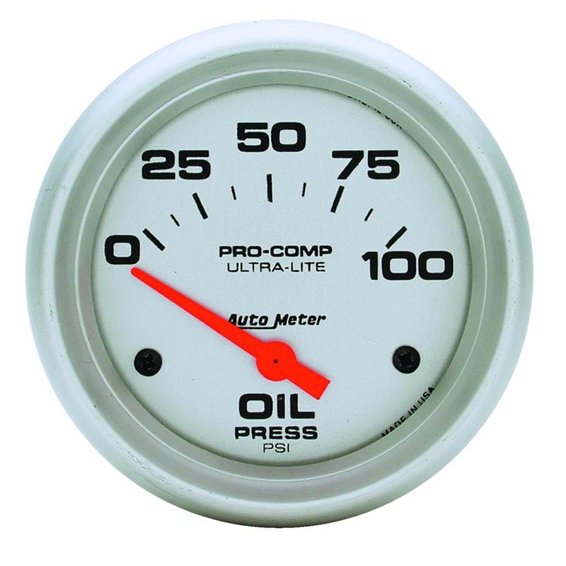 AutoMeter — GAUGE, OIL PRESSURE, 2 5/8" , 100PSI, ELECTRIC, ULTRA-LITE