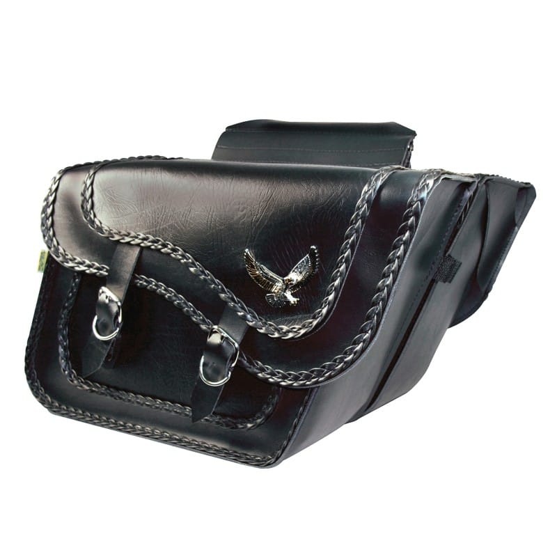 Willie & Max — Willie & Max Universal Black Magic Large Slant Saddlebags (16 in L x 11 in W x 6.5 in H) - Black
