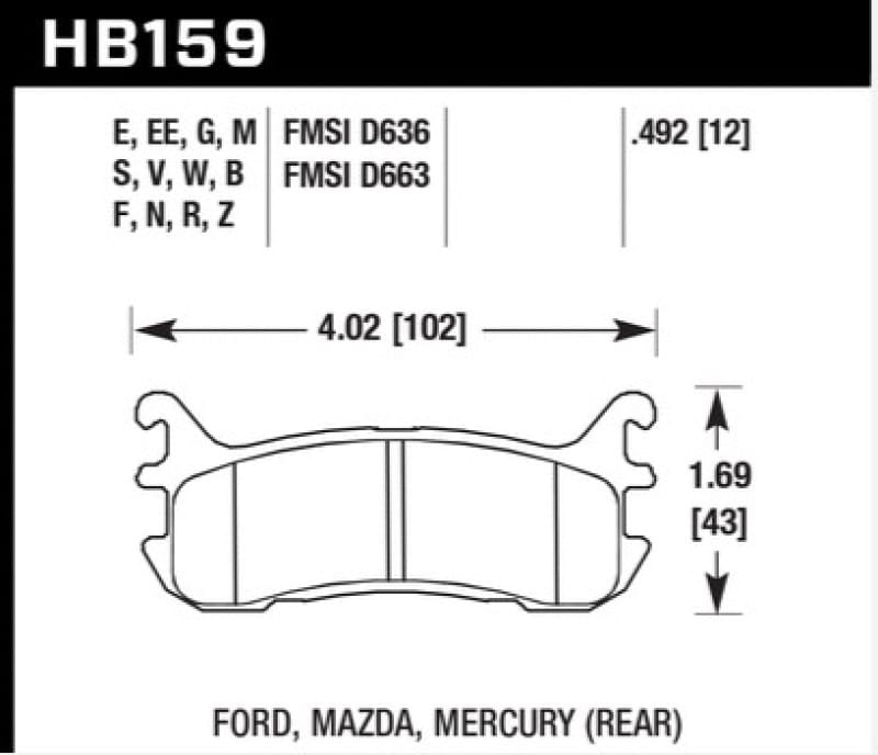 Hawk Performance — Hawk 03-05 Mazda Miata Rear ER-1 Brake Pad Set
Disc Brake Pad