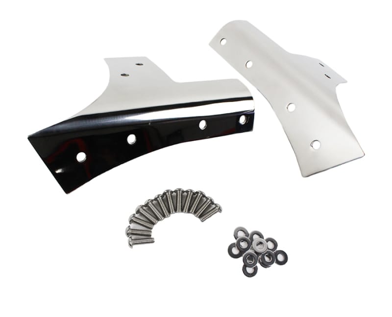 Kentrol — Kentrol 07-18 Jeep Wrangler JK Windshield Supports Pair - Polished Silver