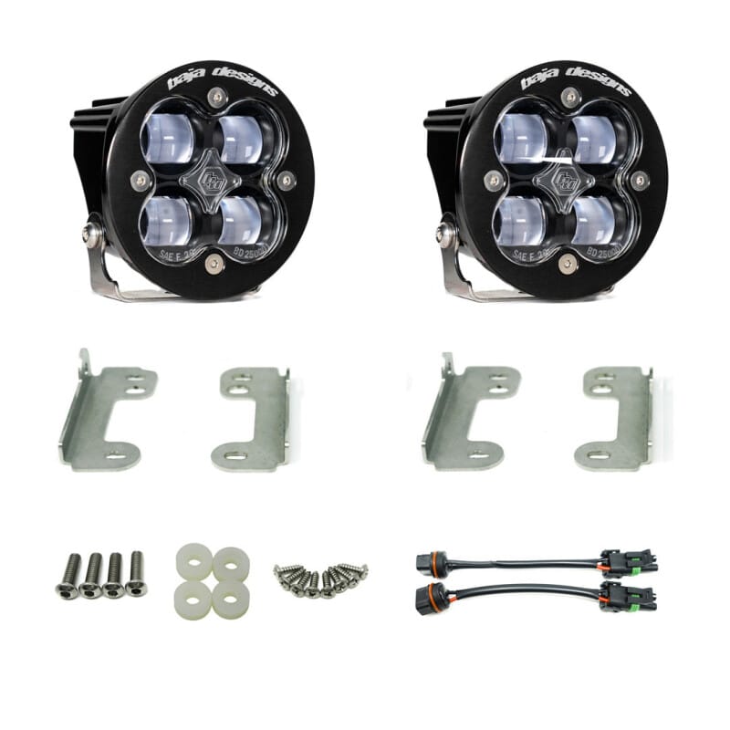Baja Designs — Baja Designs 07-09 Wrangler JK w/OE Bumper Squadron R SAE Fog Pocket Kit - Clear