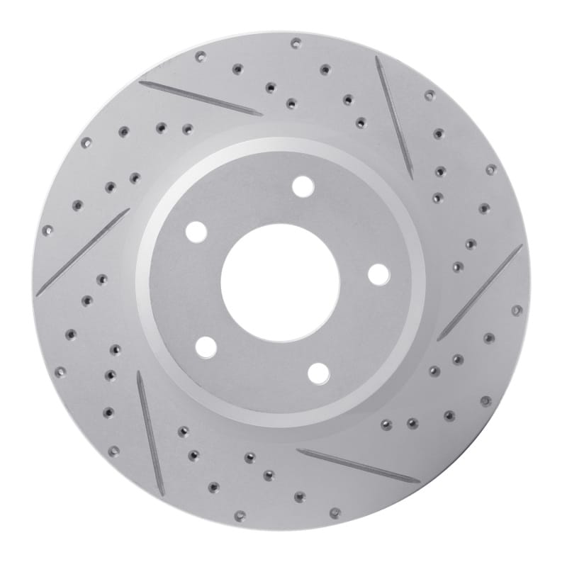 R1 Concepts — R1 05-06 Pontiac GTO Front Left Drilled & Slotted Geo-Carbon Rotor