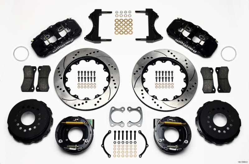 Wilwood — Wilwood AERO4 Rear P-Brake Kit 14.00in Drilled Small Ford 2.66in Offset
BRAKE KIT