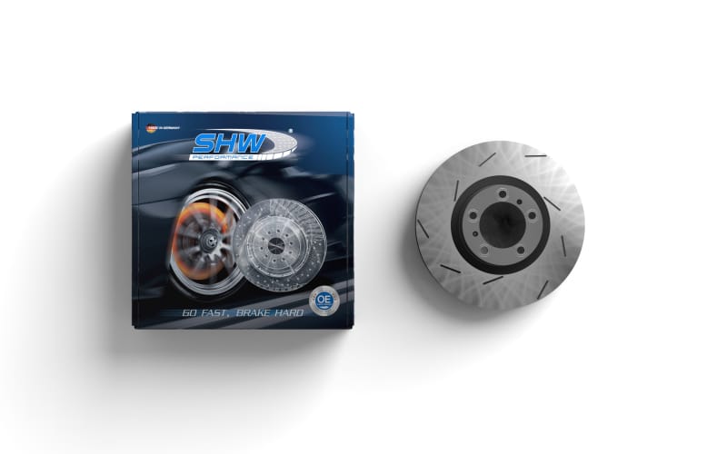 SHW Performance — SHW 05-11 Mercedes-Benz G55 AMG 5.5L Rear Slotted Monobloc Brake Rotor (4634230012)