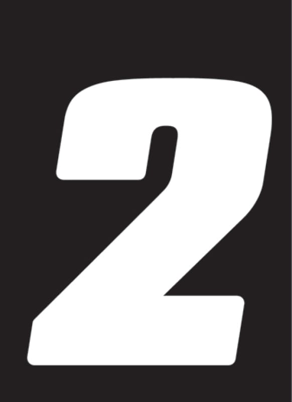 Hardline — Hardline Dirt Digits 3pk 7 in. - High Gloss Number 2 - White