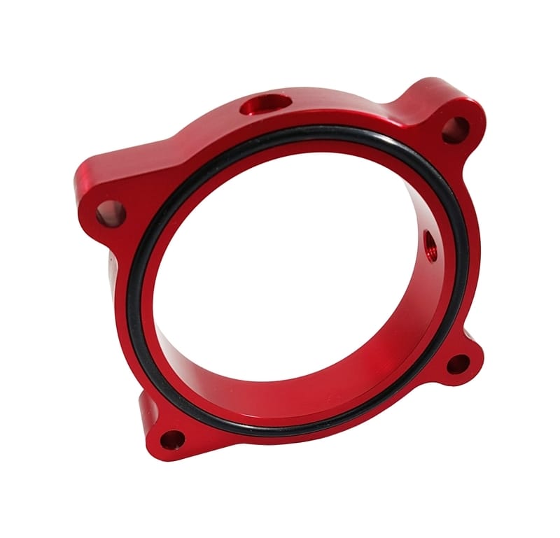 Torque Solution — Torque Solution Throttle Body Spacer (Red): Ford Mustang GT 5.0L 2011-2016