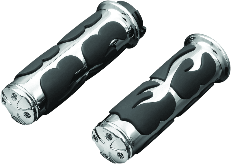 Kuryakyn — Kuryakyn ISO Flame Grips Throttle-By-Wire Chrome
