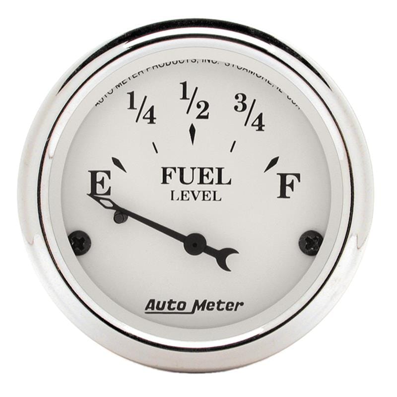 AutoMeter — GAUGE, FUEL LEVEL, 2 1/16" , 73OE TO 10OF, ELEC, OLD TYME WHITE