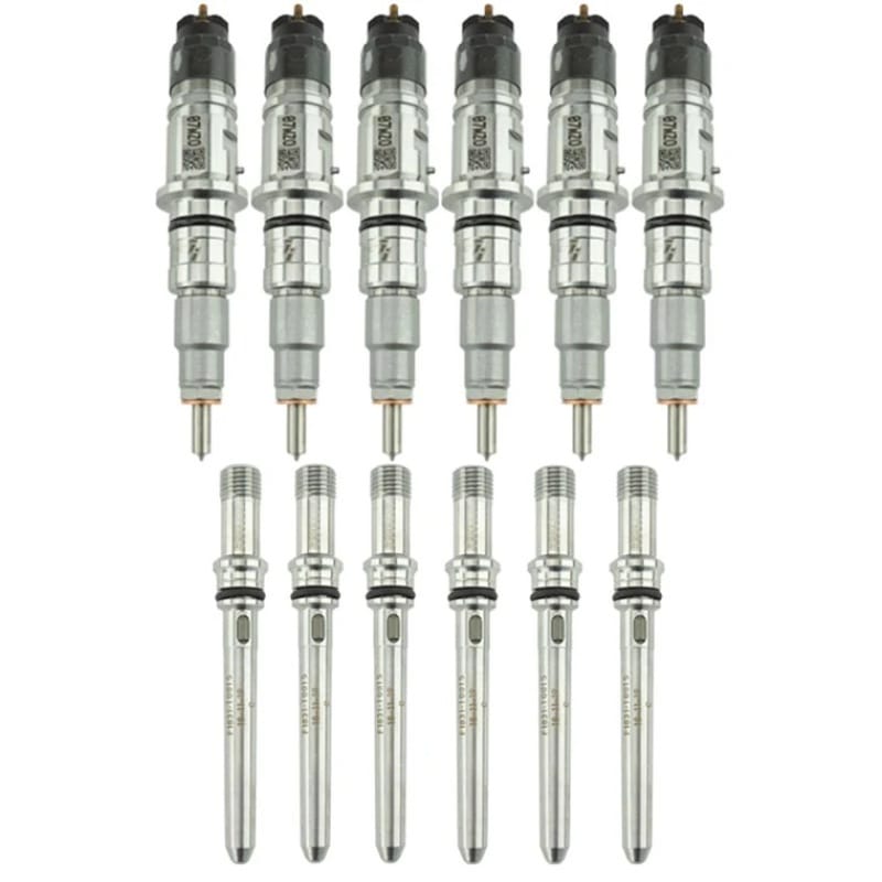 Industrial Injection — Industrial Injection 07.5-12 Cummins 6.7L Reman Stock Injector Pack w/ Connecting Tubes - Set of 6