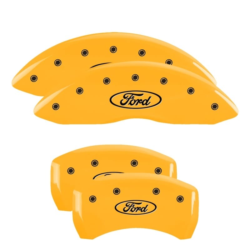 MGP — MGP 4 Caliper Covers Engraved Front & Rear Oval logo/Ford Yellow finish black ch
Caliper Covers