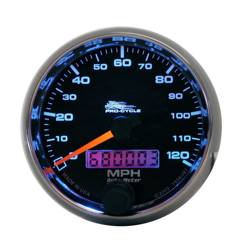 AutoMeter — Autometer Pro-Cycle Gauge Speedo 2 5/8in 120 Mph Elec Black
2.6" SPD 120 M BK PC