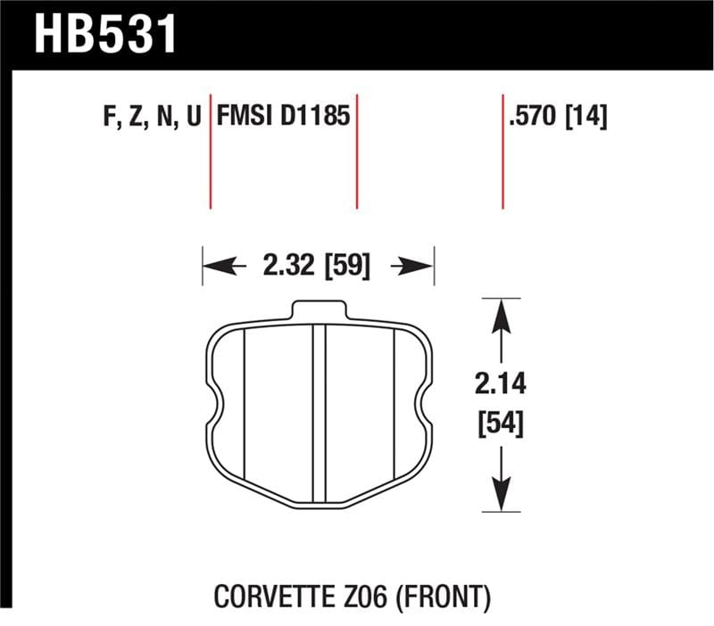 Hawk Performance — Hawk 06-10 Chevy Corvette (OEM Pad Design) Front Ceramic Street Brake Pads
Disc Brake Pad