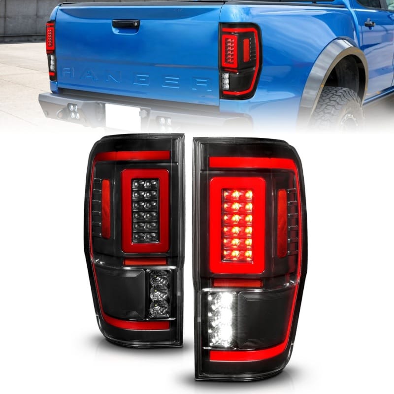 ANZO — ANZO 19-22 Ford Ranger Full LED Taillights w/ Lightbar Sequential Signal Black Housing/Clear Lens
Tail Light Set