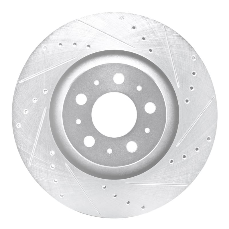 R1 Concepts — R1 20-25 Tesla Model Y Rear Right Drilled & Slotted Silver Brake Rotor