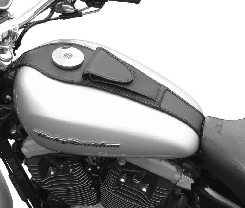 Mustang Motorcycle — Solo with Backrest Diamond Stitch, 13" W front, 10" W rear