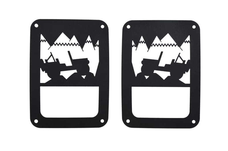 Kentrol — Kentrol 07-18 Jeep Wrangler JK Heritage Taillight Guard- Textured Black