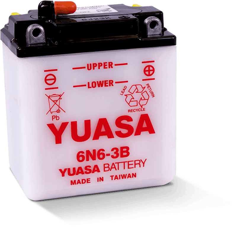 Yuasa Battery — Yuasa 6N6-3B Conventional 6-Volt Battery