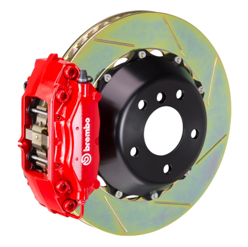 Brembo — Brembo 06 330i Excl xDrive Rr GT BBK 4Pis Cast 2pc 345x28 2pc Rotor Slotted Type1-Red