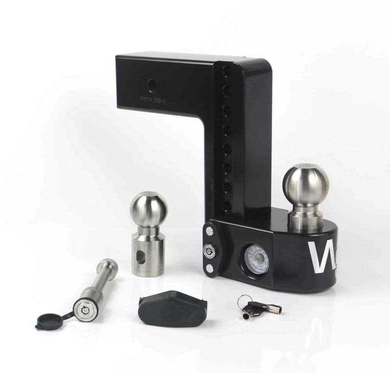 Weigh Safe — Weigh Safe 8in Drop Hitch w/Built-in Scale & 3in Shank (8K/21K GTWR) w/WS05 - Black Cerakote