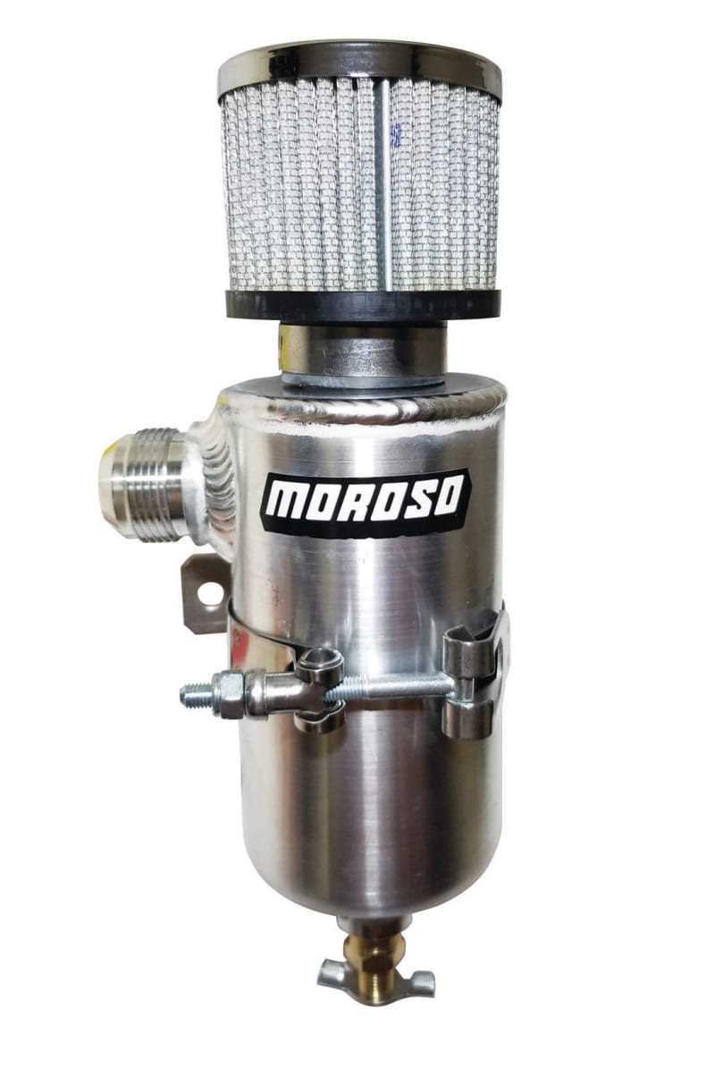 Moroso — Moroso Breather Tank/Catch Can - 16An Male Fitting - Aluminum