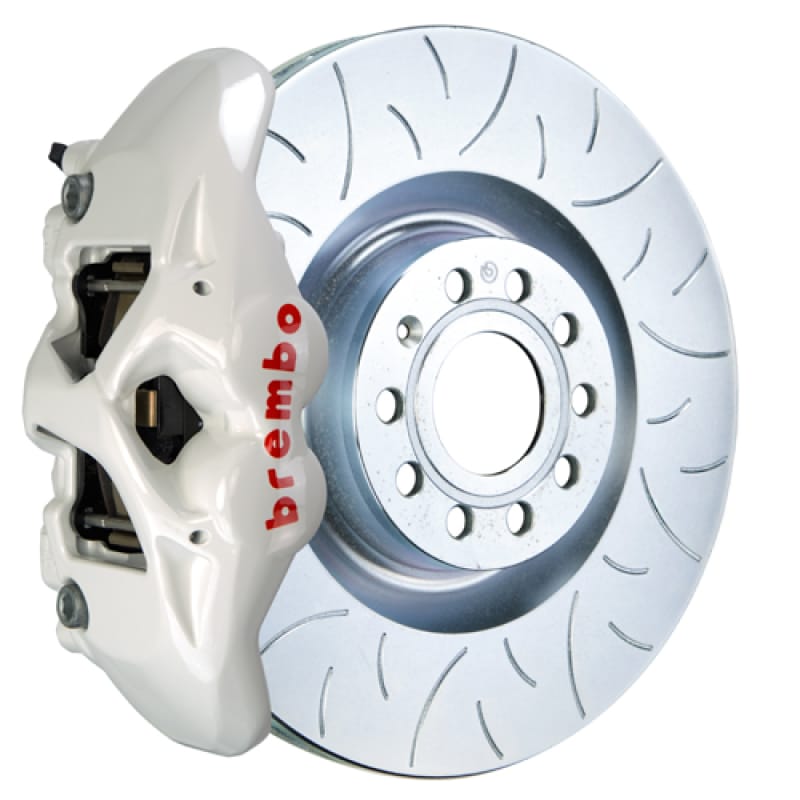 Brembo — Brembo 07-15 TT 2.0T/3.2L/09-15 TTS Front GT BBK 4 Pist Cast 345x30 1pc Rotor Slotted Type3- White