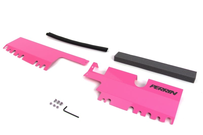 Perrin Performance — PERRIN 15-21 Subaru WRX/STI Radiator Shroud (With OEM Intake Scoop) - Hyper Pink