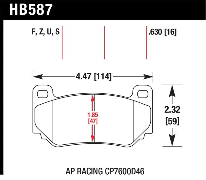 Hawk Performance — Hawk AP Racing CP7600 DTC-70 Race Brake Pads
Disc Brake Pad