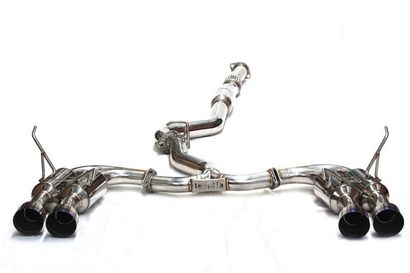 Invidia — Invidia 11-14 Subaru WRX / STI Sedan Gemini/R400 Single Layer Quad Titanium Tip Cat-back Exhaust