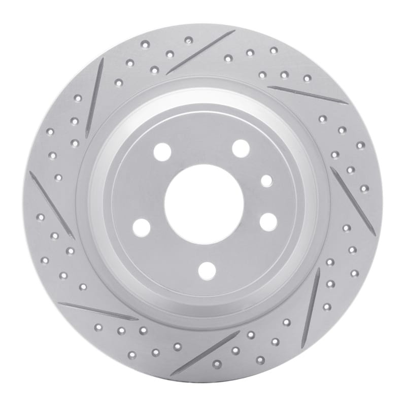 R1 Concepts — R1 13-20 Ford Fusion Rear Left Drilled & Slotted Geo-Carbon Rotor