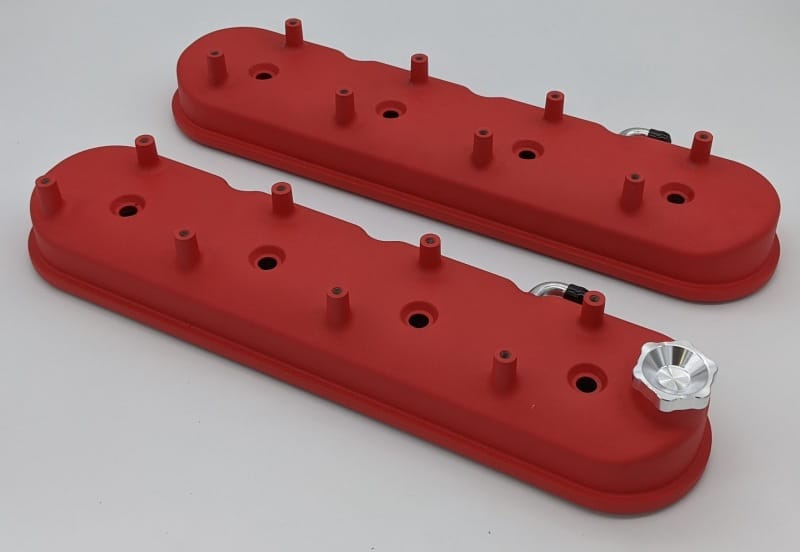 Granatelli Motor Sports — Granatelli 96-22 GM LS Tall Valve Cover w/Integral Angled Coil Mounts - Red Wrinkle (Pair)
Engine Valve Cover