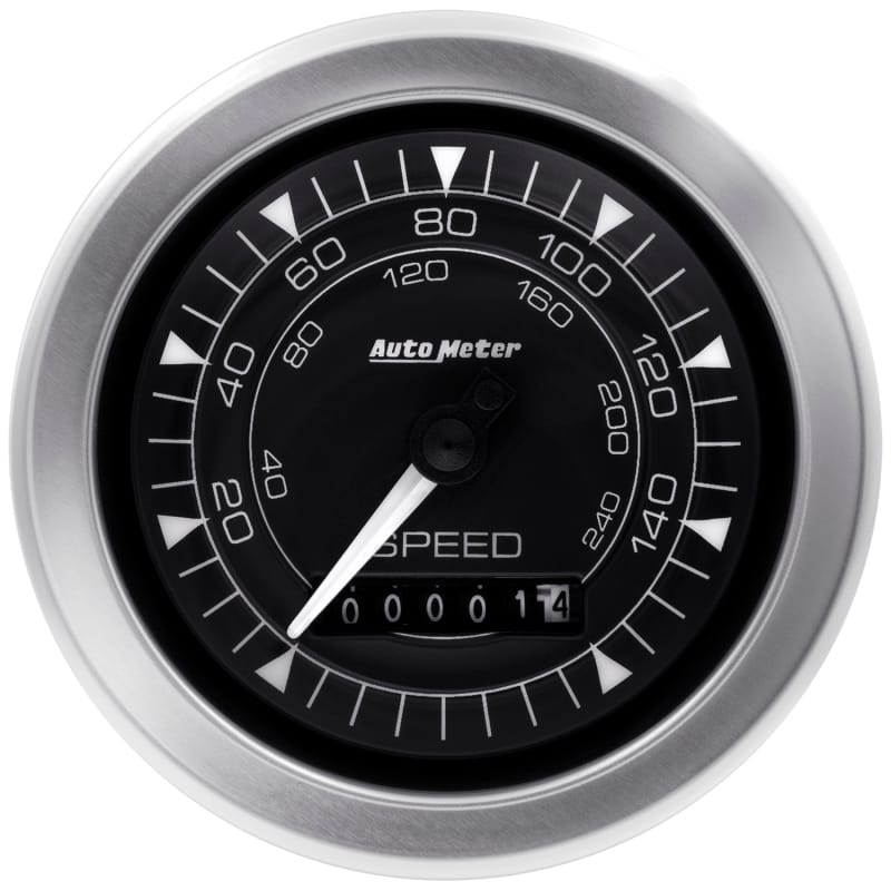 AutoMeter — Autometer Chrono 3-3/8in 160MPH Electric Programmable Speedometer Gauge
3.4" SPD 160MPH E CH