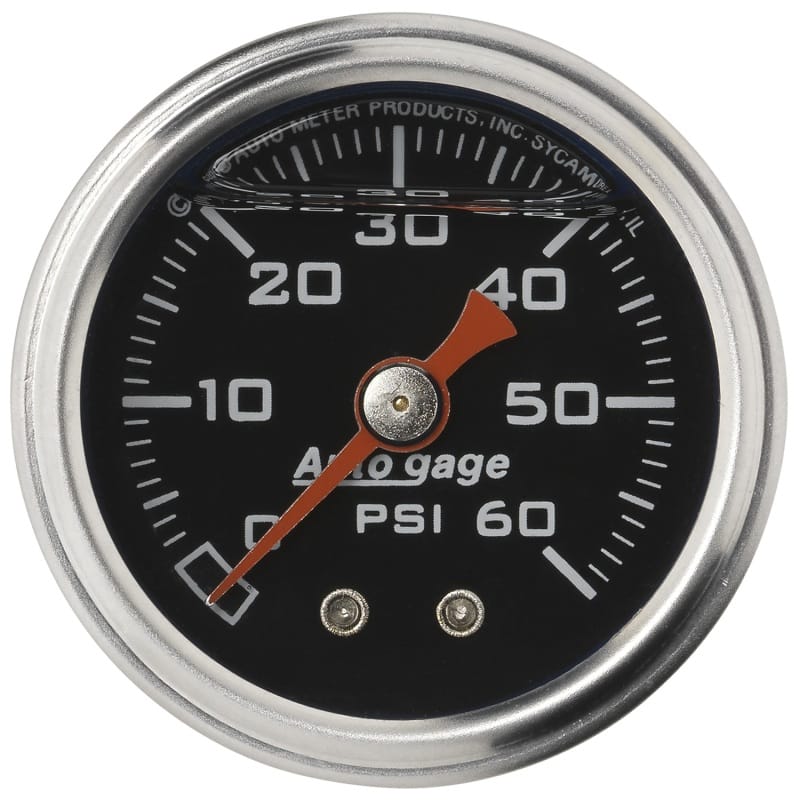 AutoMeter — Autometer AutoGage 1.5in Liquid Filled Mechanical 0-60 PSI Fuel Pressure Gauge - Black
Ga Press 60psi Blk