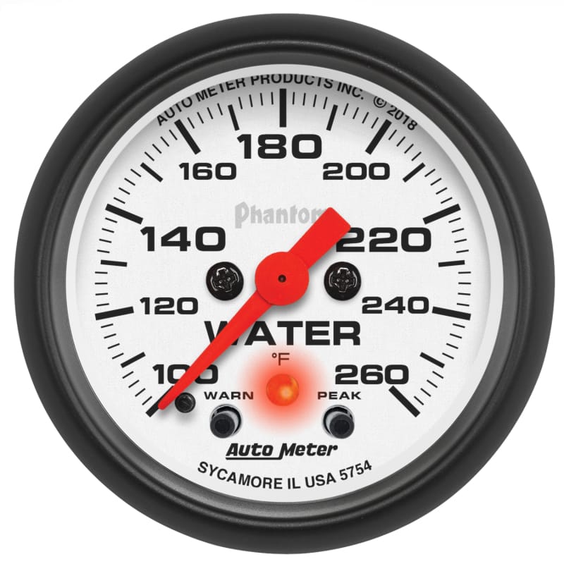 AutoMeter — Autometer Chrono 2-1/16in 100-260 Degree Temperature Stepper Motor - Phantom