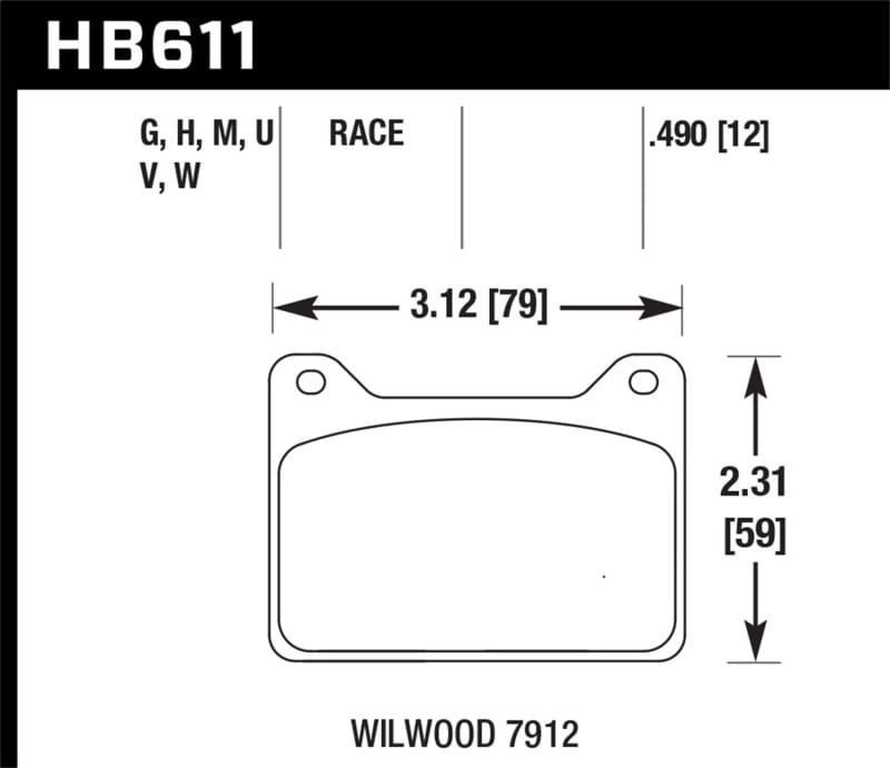 Hawk Performance — Hawk Willwood 7912 DTC-70 Race Brake Pads
Disc Brake Pad