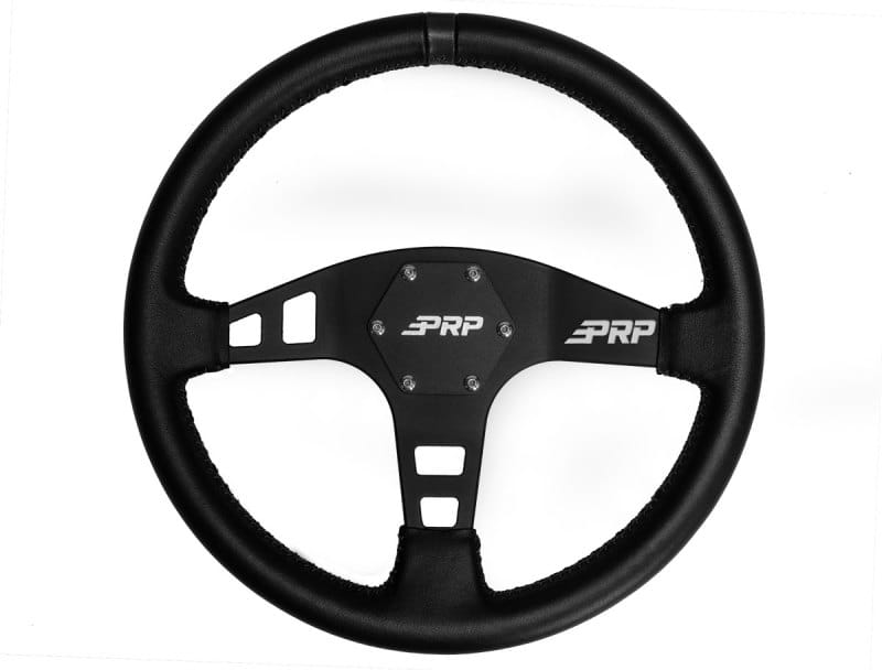 PRP Seats — PRP Flat Leather Steering Wheel- Black